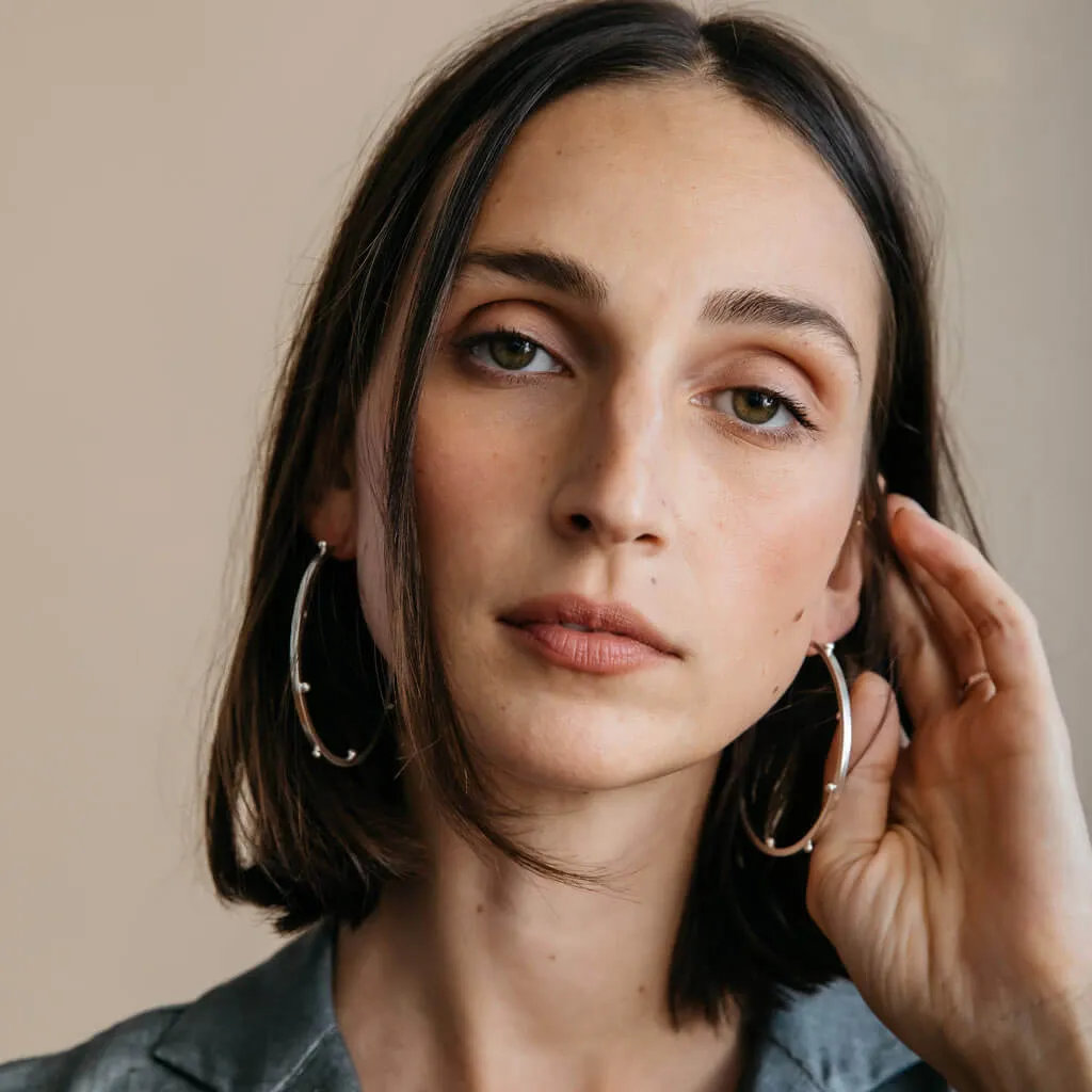 Rain Hoop Earrings - Sterling Silver