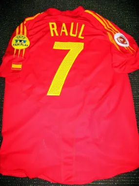 Raul Spain PLAYER ISSUE 2004 EURO Jersey Camiseta Espana Shirt Trikot L