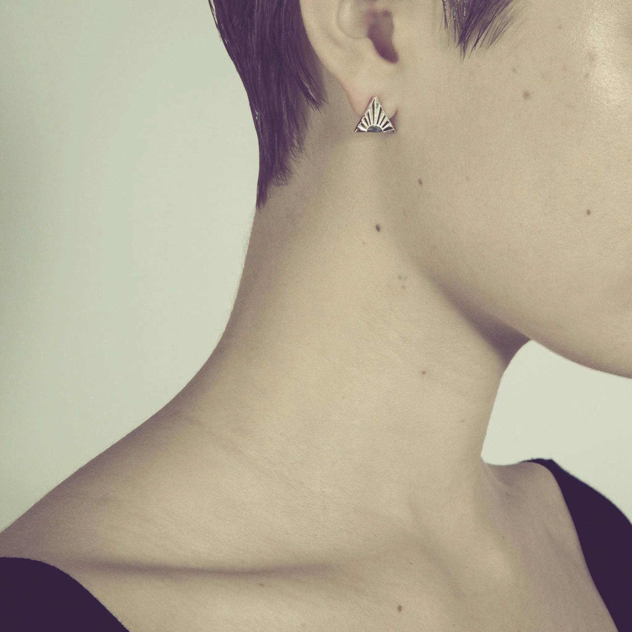 Ray Initial Ear Studs by Yasmin Everley