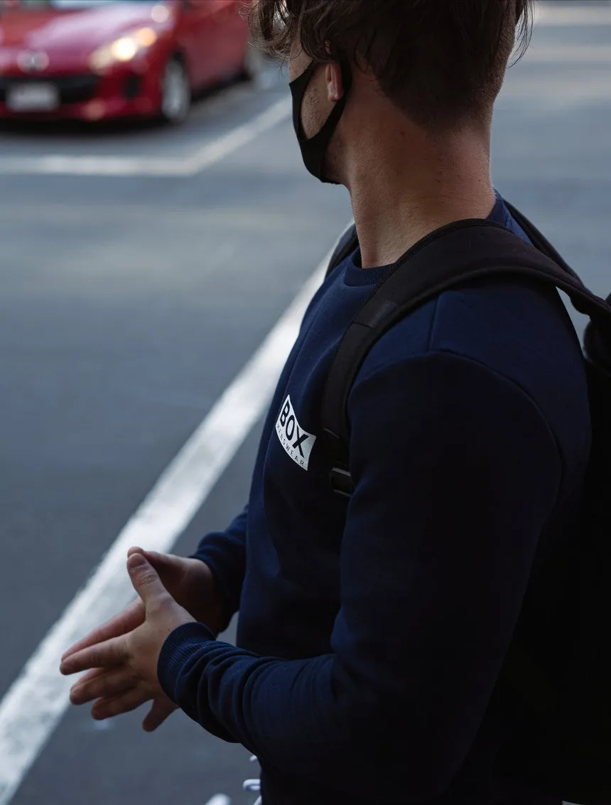 Slim Fit Crew Neck Jumper - Navy