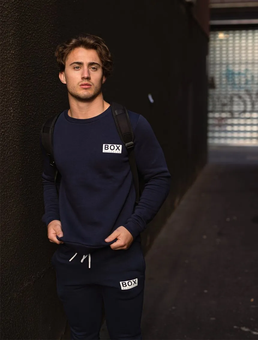 Slim Fit Crew Neck Jumper - Navy