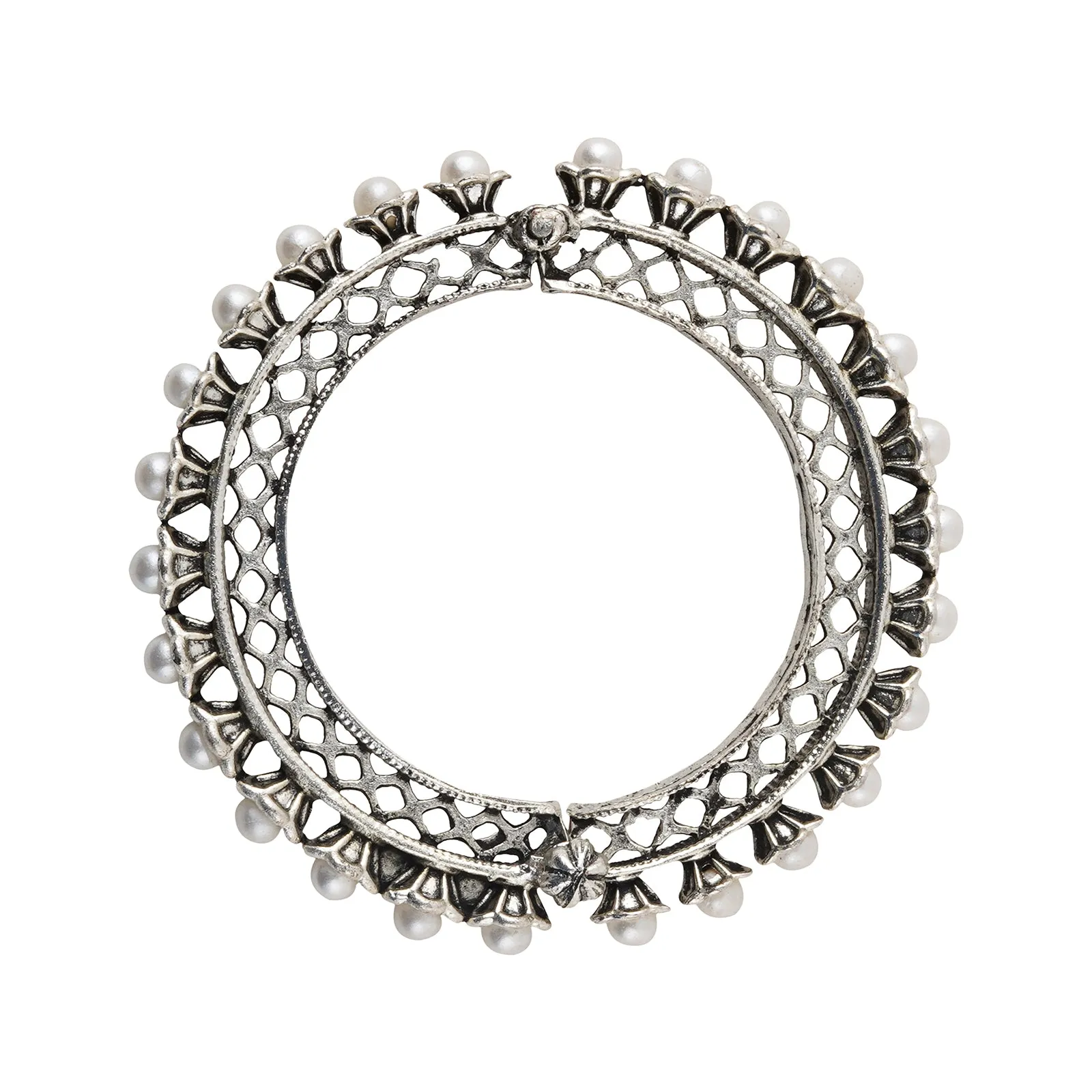 Teejh Aanika Silver Oxidised Bracelet