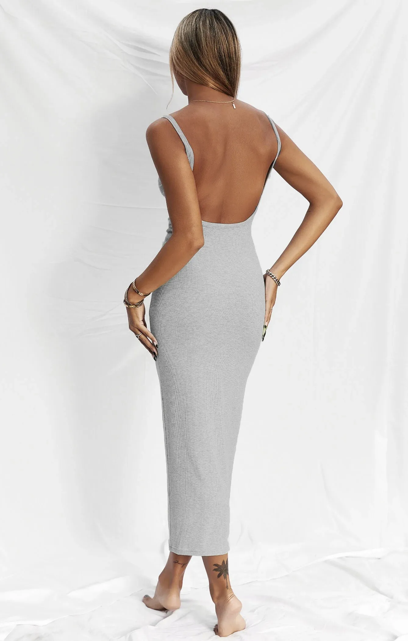 Women Cutout Backless Dress Sexy Sleeveless Split Cocktail Dresses Bodycon Spaghetti Strap Long Dress Party